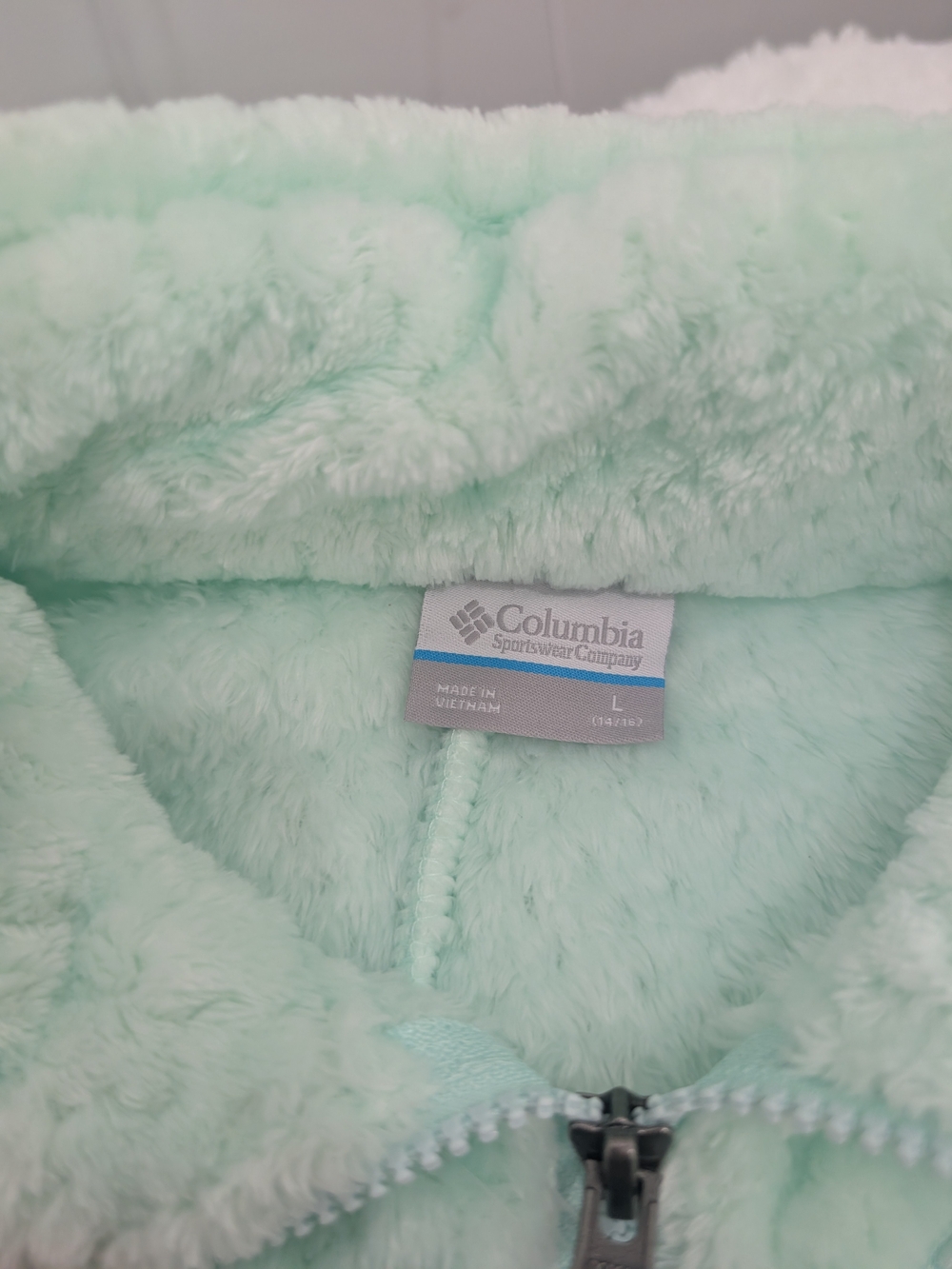 Columbia Kids Mint Green Plush Half-Zip Puffer - Picture 2 of 3